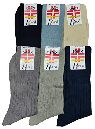 CALZA CORTA ROSSI UOMO SANITARIA FILO SCOZIA 6 PAIA ART 2000 (10½11, MODA)