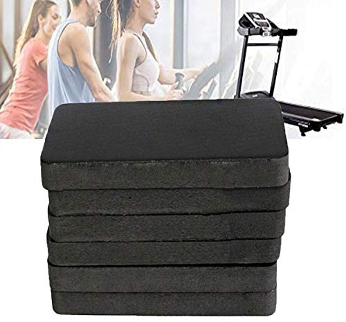 AWERQ 6 PCS Laufband Bodenschutzmatte Schallschutzmatte Antivibrationsmatte Unterlage Antirutsch Antirutschmatte Fitnessgeräte Schutzmatte Fitnessgeräte Unterlegmatte - Schwarz