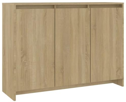 vidaXL Buffet, Armoire avec 3 Portes, Meuble de Rangement, Organisateur de Salle de Séjour Salon Intérieur, Chêne Sonoma Bois d'Ingénierie