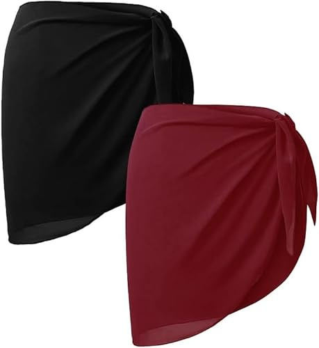 HSAJS Pareo Avvolgente Elegante Copricostume Gonna Spiaggia Annodabile Costume Bagno Donna Vacanza Estate