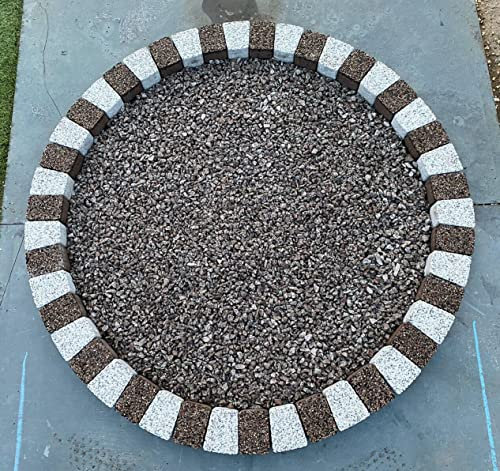 120 cm Garden Stones Circle Tree Surrounding Granite Bricks Plant Flowers Ring Lawn Grass Border Edging Decorative Concrete Stones Fountain Statue Bird Feeder Base Surround Brown White Slabs
