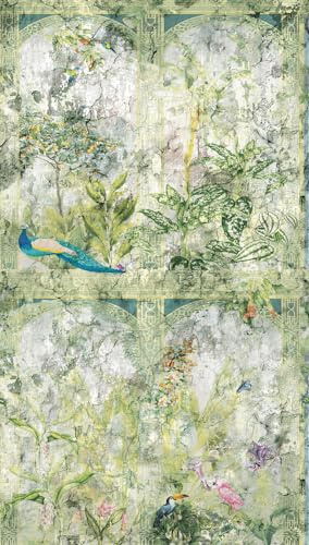 livingwalls Blumen-Fototapete – Weiß, Blau – Wandbild XXL 2,80 x 1,59 m | Florales Blumen-Motiv als natürlicher Blickfang – matte Motivtapete, einfach zu verkleben & spurlos abziehbar