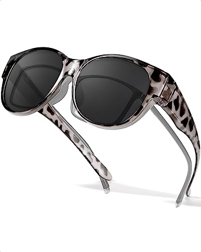 LVIOE Sonnenbrille für brillenträger Damen Runde Fit-over Überbrille mit UV-Schutz
