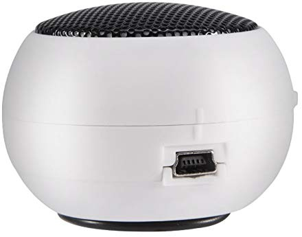 SYH&AQYE Altoparlante Cablato, Altoparlante Portatile da Viaggio da 3,5 Mm con Foro per Appendere, Bassa Distorsione, Suono Puro, Altoparlante Retrattile per MP3, MP4, MP5, Telefoni Cellulari(Bianco)