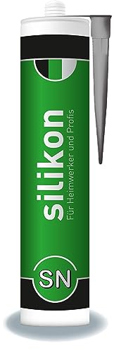 Bau- & Fenster-Silikon 310 ml Kartusche grau, Innen/Aussenbereich, Dichtstoff für Anschluss- und Dehnungsfugen, wasserdicht, UV- und witterungsbeständig