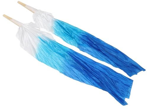 1 Paar Langer Tanzfächer, Weich, Schön, Klassischer Tanzfächer Bauchtanz-Performance-Lernen, 1,5 M Tanzfächer (See Blau und Königsblau)