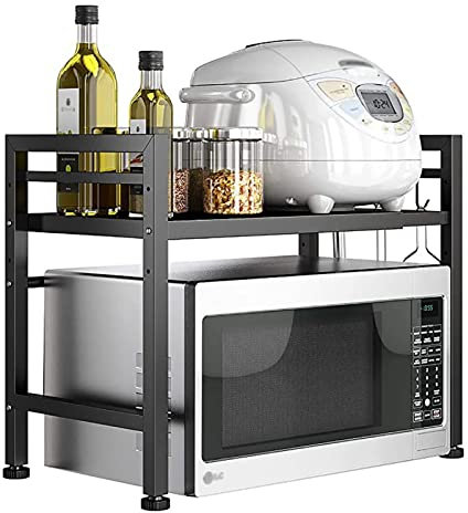 Générique Grille de Four à Micro-Ondes, Grille de Cuisine, étagère Extensible pour Micro-Ondes à 2/3 Niveaux, Mini Support de Four avec 3 Crochets de Suspension, Organisateur de Rangement po