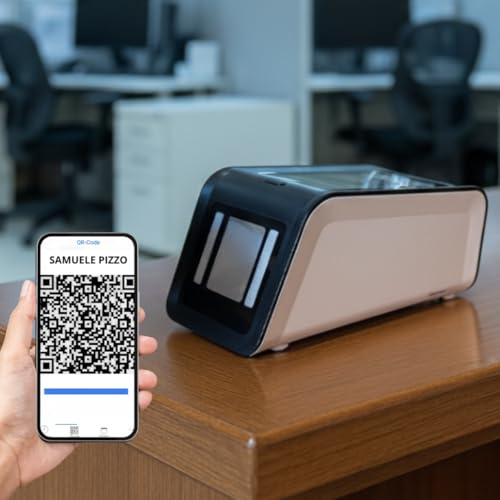EcosAgile eClock – Rilevatore Presenze con QR Code Dinamico, Wi-Fi e SIM 4G LTE, Timbracartellino Digitale per Uffici, Negozi e Cantieri - Software Cloud con Cartellino Presenze giornaliero