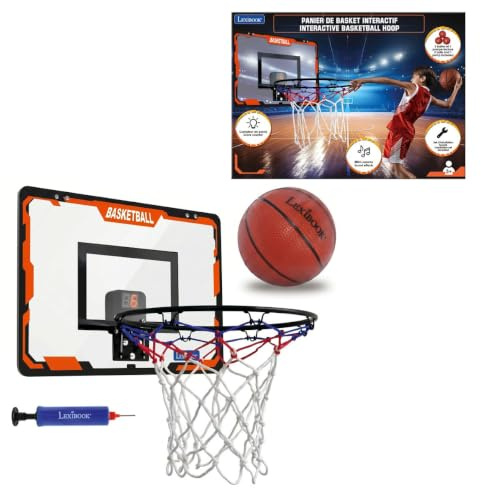 Lexibook, Interaktiv basketkorg, Poängräknare, Ljudeffekter, Basket, pump ingår och installationssats ingår, JG920