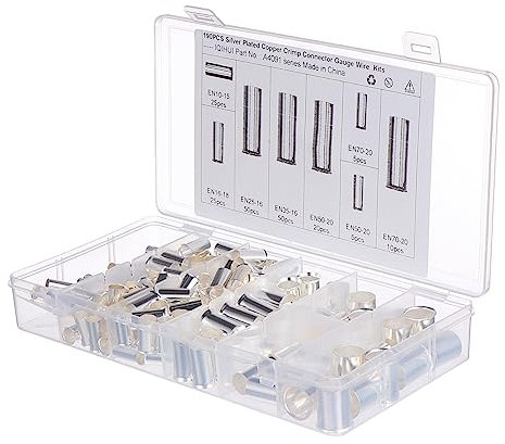 CIYODO Pcs Car Audio Wire Ferrules Tinned Copper Crimp Connector Ferrules Pin Terminal Tube Terminal for Easy Installation