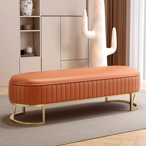 RTYHN Kunstleder Sitzbank Schlafzimmerbank Gepolsterter Sitzbank Esszimmer Umkleidebank mit Metallgestell Fitnessstudio Schuhbank