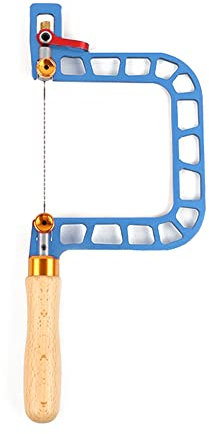 Sega manuale a filo in lega di acciaio con telaio in lega di alluminio, per la lavorazione del legno, sega manuale a mano, colore blu (10,2 cm)