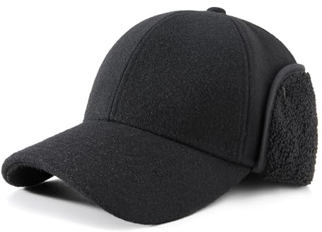 PivotWing Mütze Herren Damen Winter Wolle Basecap mit Ohrenklappen Wintermütze
