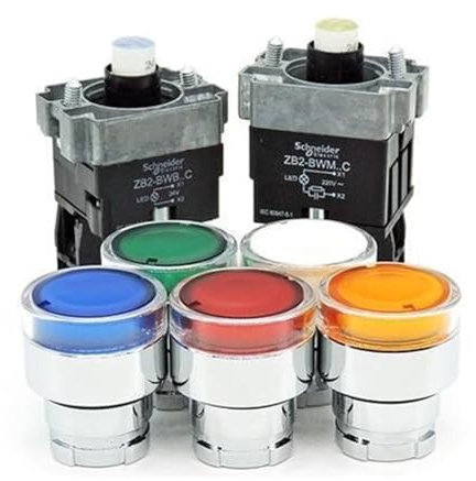 1 pièces XB2-BW31M1C interrupteur à bouton autobloquant avec lumière XB2-BW33M1C XB2-BW34M1C 220V 1 XB2-BW35M1C XB2-BW36M1C normalement ouvert(XB2-BW36M1C blue)