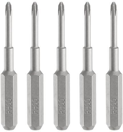 HARFINGTON 5pcs PH00 Phillips Screwdriver Bit 5/32 Hex Shank 35mm/1.38 Length Magnetic Cross Head Hex Bits S2 Steel Screw Driver Bit