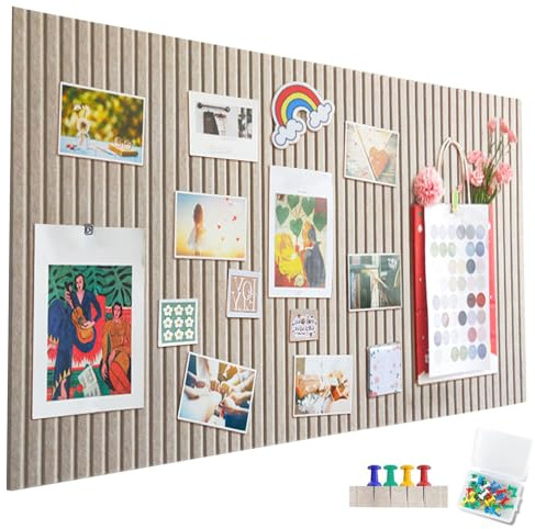 Grand tableau d'affichage autocollant en feutre curry foncé, 60 x 40 cm, tableau d'affichage décoratif en feutre, 0,9 cm d'épaisseur, pliable, tableau mémo, décoration murale pour bureau, cuisine