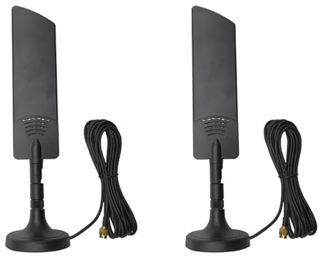 Eoslcusmvl 2X 600-6000Mhz Enrutador InaláMbrico Plegable 2G 3G gsm GPRS 4G 5G Alta Ganancia 40 DBi LTE Amplificador de SeñAl Todas Las Bandas Antena WiFi