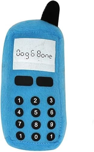 Ymhapp Blue Pet Dog Puppy Funny Cellphone Shape Plush Doll Playing Training Chew Squeaky Toughs Plush Fluffy for Awesome Pet Puppy Small Medium Dogs