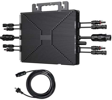 BLZLDD 2000W Wechselrichter, Solar Mikrowechselrichter mit WLAN & Bluetooth, App-Fernüberwachung, IP67 Wasserdicht Wechselrichter, mit 5 m AC-Kabel für Balkonkraftwerk