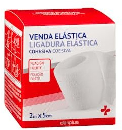 Venda elástica cohesiva fijación fuerte 2 m x 5 cm Caja 1 ud.