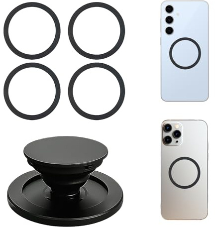 DmDoyy Anillo Magnetico Movil, Anillo Magnético Autoadhesivo para Teléfono Móvil, Compatible con Cargador Magnético, Anillo Metal Adhesivo para Móvil Y Funda, con Soporte Magnético para Teléfono