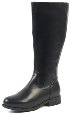 OHC – Modèle ORANGE – Bottes hautes pour femmes aux pieds et mollets larges, taille 2XL – Talon de 3,5 cm
