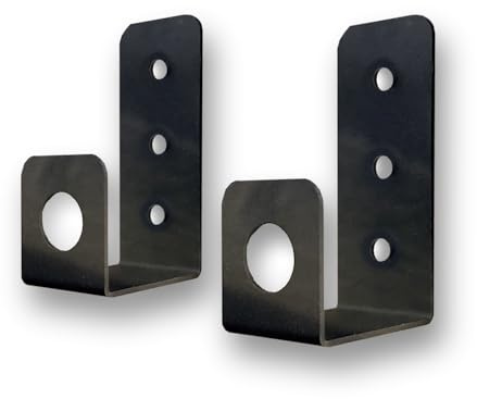 FenceEasy U-Shaped Barricade Bracket Pair – Textured Black Finish – Fits 4x2 Timber – Indoor & Outdoor Door, Gate & Fence Security System – UK Made - Security, Safety, Theft & Intruder Prevention