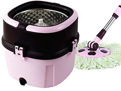 fregona giratoria, Trapeador - Giratorio Lavado a Mano Libre Presión Manual Cesta de deshidratación automática Cubeta for trapeador una Sola pasada