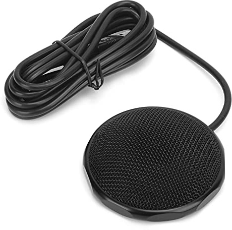 HUSHUI Microfono USB per Conferenze, Microfono da Tavolo Durevole per Riunioni Professionali Online, Compatibile con PC e Laptop, Colore Nero, 1 unità
