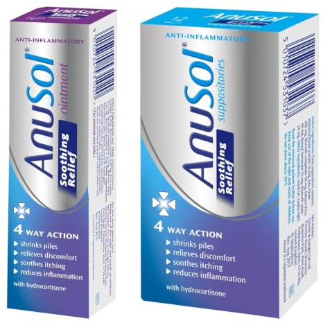 Anusol Soothing Relief Bundle Pack (12 Suppositories + 15gm Ointment) | Bundle Pack, Soothing Relief