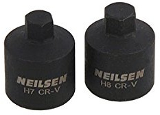 Neilsen 3/8 Dr Hex Alley Key Socket Bit Set 7mm & 8mm Brake Calimper Removal CT4229