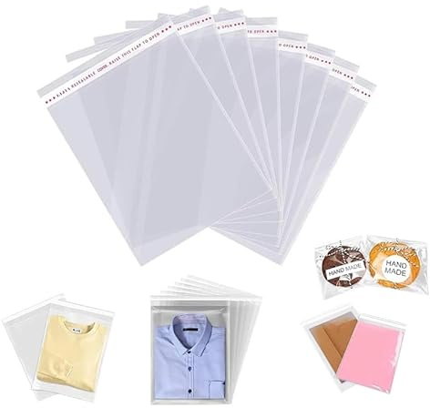 1000 Stück Transparente Tüten mit Lasche Folien Beutel Selbstklebend PP Poly Cellophan Adhäsionsverschlußbeutel LP Großhandel Plastiktüte (11 x 11 cm)