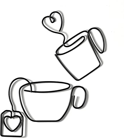 GLUUFLOWER 2-teiliges Metall-Wandkunst, Kaffee-Bar-Schild für Küche, Wohnzimmer, Büro und mehr