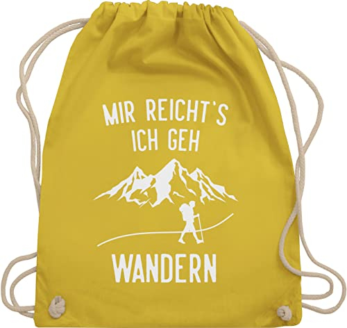 Shirtracer Turnbeutel Rucksack - Laufen Joggen Zubehör - Mir reichts ich geh wandern - Berge - Unisize - Gelb - wanderzubehör sportbeutel läufer laufsport berg beutel wanderutensilien hobby tüte