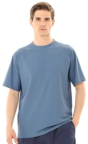 TIZAX UV Badeshirt Herren Kurzarm Schwimmshirt Rash Guards UPF50+ Sonnenschutz Männer Wassersport T-Shirt Schnelltrocknend