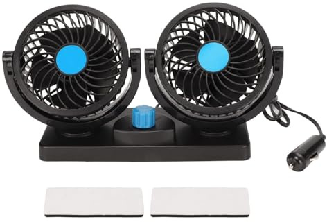 Ventilateurs De Voiture 12 V, ventilateur voiture, Ventilateur De Refroidissement à Air De Voiture à Double Tête Ventilateur De Voiture électrique Ventilateur De Voiture Prise à 360 Degrés Pour