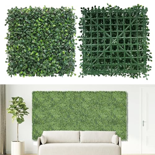 NETAP Pannelli da parete in erba, 25,4 x 25,4 cm (24 pezzi) pannelli in legno di bosso artificiale per esterni e interni, decorazione da parete verde, decorazioni per feste, matrimoni, cortili,