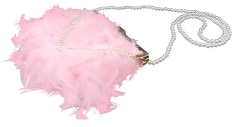 WRITWAA Umhängetasche für Mädchen schicke umhängetasche lady cross body bag über Seite Handtasche Mode Umhängetasche Kette weiße Handtaschen für Frauen Umhängetasche für Damen Klipp Feder