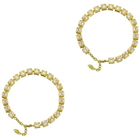 INOOMP 2stücke Stylische Goldene Hundekette Für Kleine Und Mittlere Haustiere Verstellbare Dekorative Halskette Hochwertigem Titanstahl Für Besondere Anlässe Und Partys