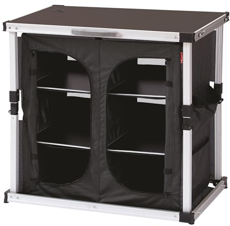 ISABELLA Double Campingschrank Faltschrank Küchenschrank Wohnwagen Wohnmobil 84x50x81cm schwarz