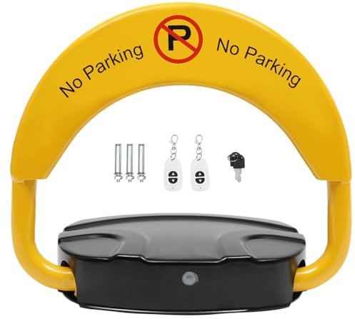 Parkplatzsperre, Elektronische Parksperre Klappbar mit Fernbedienungen und Schlüssel, 30-50m Entfernung der Fernbedienung, 180°Ferngesteuerter Parkschloss Wasserdicht