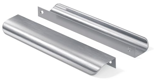 Goldenwarm 5 Stück Versteckte Schrankgriffe Möbelgriffe Silber Türgriffe Innentüren 160mm Küchengriffe Schrankgriffe Möbel Griffe für Küchenschränke Aluminium