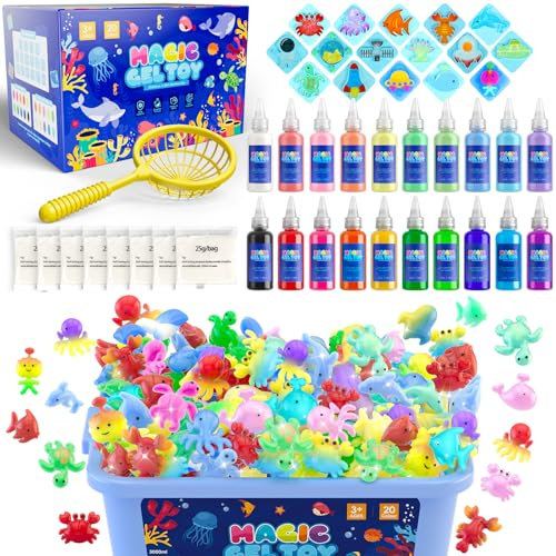 Hot Bee Aqua Gelz Set, DIY Kreatives Spielzeug Ab 4 5 6 7 Jahre Mädchen, 3D Aqua Fairy Creature Kinder Magic Water Elf Toy Kit, Squishy Selber Machen Set, Magisches Wassergel Geschenk Für Mädchen 4+