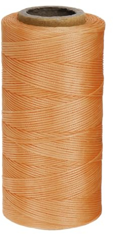 QUARKZMAN 150D 0.8mm Filo Cerato 284 Iarde Poliestere Pelle Cucito Stringa Cerata Filo Cerato in Cuoio per Cuciture Pelle Cucito Rilegatura Artigianato Giallo Zenzero