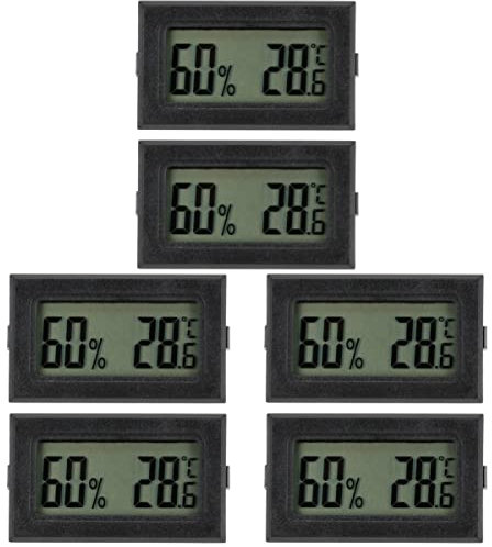 MERRYHAPY 6stücke Mini Lcd Hygrometer Thermometer Drahtloses Hygrometer Für Präzise Temperatur Und Feuchtigkeitsmessung Terrarien Gewächshäusern Kühlschränken Und Mehr Geeignet Für