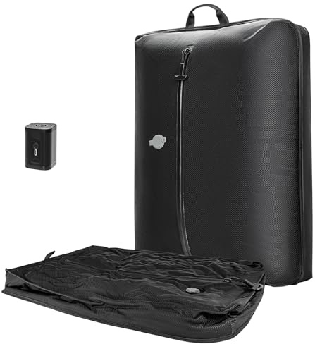 Luvan Sacco Sottovuoto da Viaggio Professionale con Pompa Senza Fili, IP67 Riutilizzabile, Ideale per Valigie e Zaini, Leggero e Durevole (1 sacco + pompa)