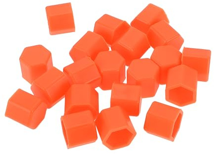 Partuto 20 Boulons D'Écrou De Roue De Jante De Pneu De Vis De Boulon De Protection De Capuchon De Poussière De Vis De Boulon De Roue en Silicone Orange Fluorescent 2,2X17X20Mm