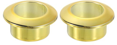 sourcing map 2 Pcs 0.71 inch (18mm) Nylon Desk Grommets, Plastic Cable Hole Cover, Wire Cord Cable Organizer for Computer Desk Cabinet, Gold