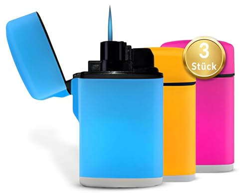 Zorr® Outdoor Zündgerät 3er-Set – Kompakt, Windfest, Nachfüllbar & Einstellbar | Soft-Touch Design | Ideal für Camping, Grill & Abenteuer