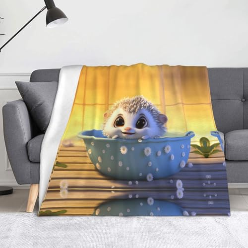 WZYWHJ Bonita manta de franela con diseño de pez acolchado, suave y duradera para el hogar y los viajes